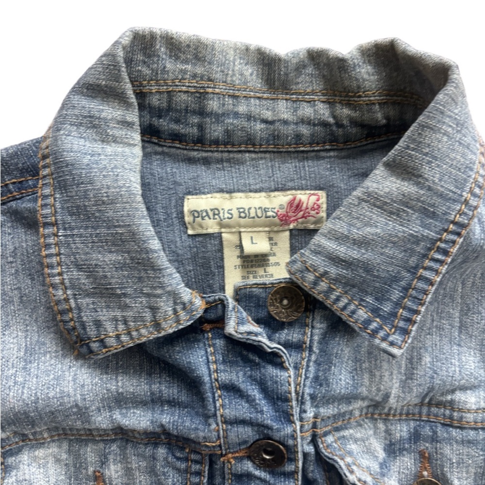 Y2K Denim Jean Vest – Light Wash – M/L - Picture 2 of 4